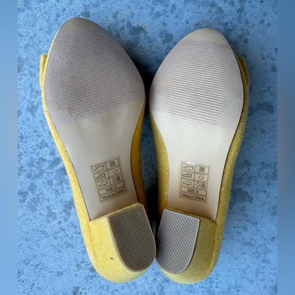 BAIT but another innocent tale Shoes Vintage Heels Bow Yellow Women’s Sz 6 NEW - Picture 7 of 14